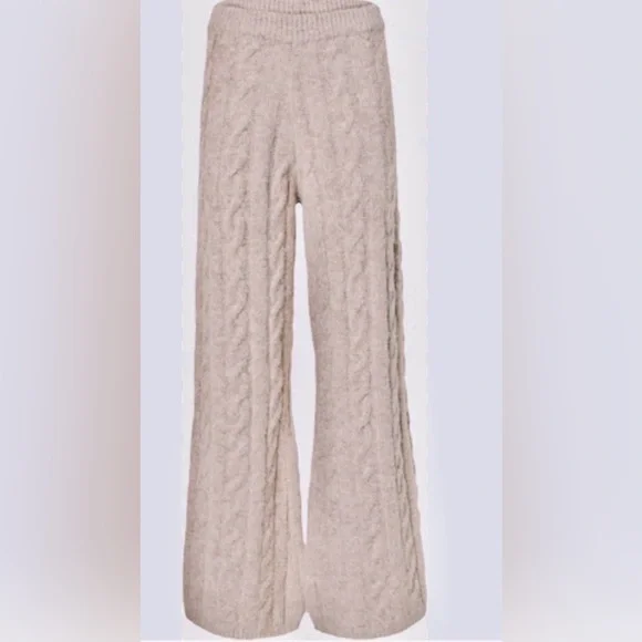 NWT TOPSHOP Fluffy Cable Knit Sweater Wide Leg Cabincore Pants Size 12 $68 - Picture 4 of 7
